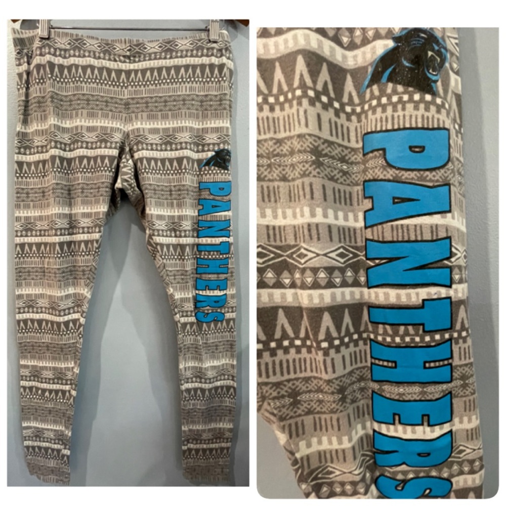 Carolina Panthers NFL Gray Cotton Leggings Size L
